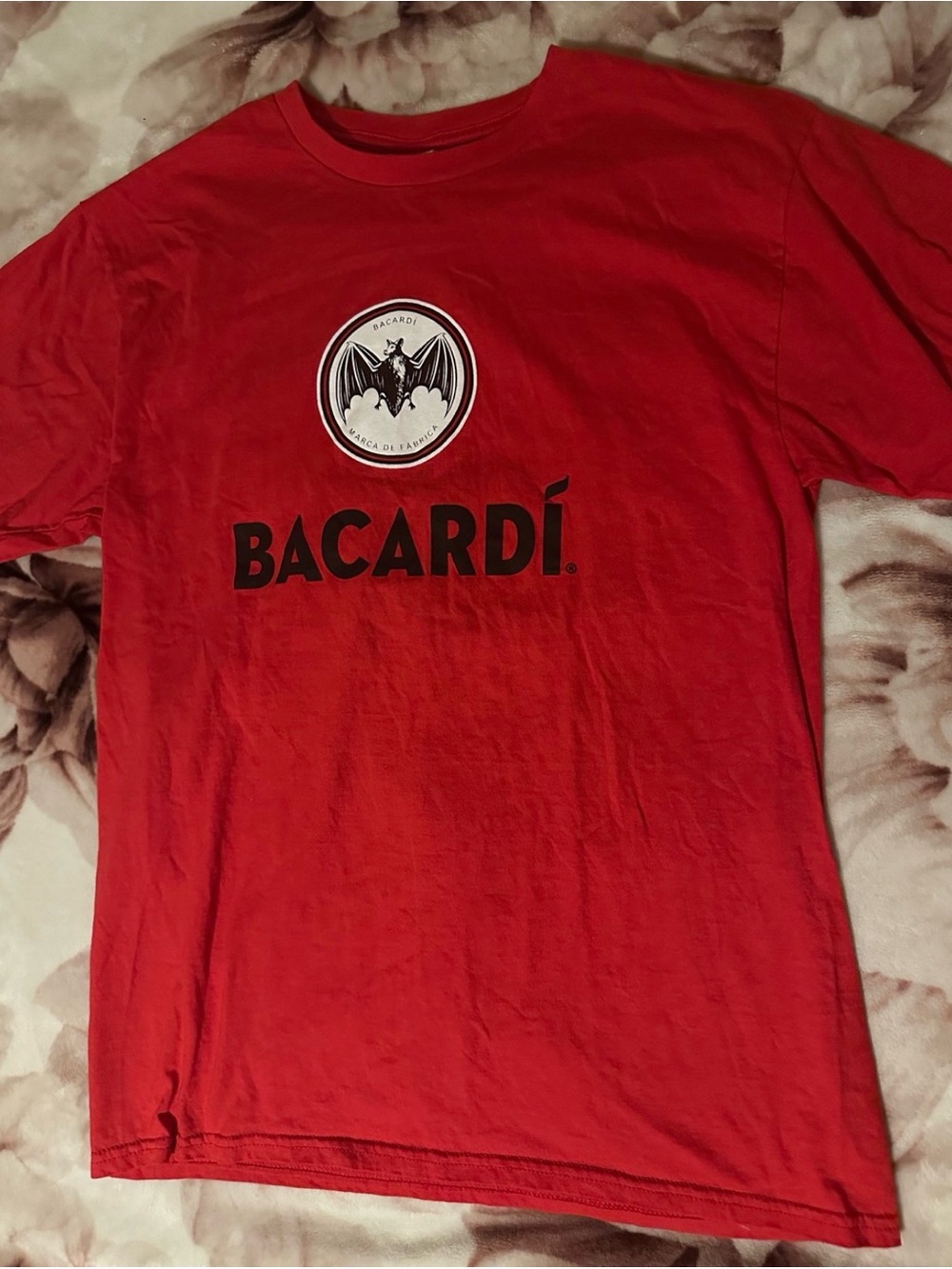 Port and Company Red Bacardí Logo Tee